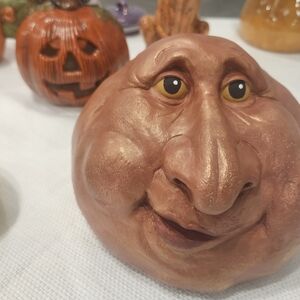 Ceramic Face Garden Rock